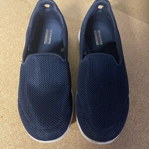 Skechers Blue and White Slip-On Loafers with Cushioned Sole